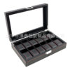 Export Spot Wholesale 12-Position Carbon Fiber Watch Storage Display Box Leather Watch Case Pu Watch Case Wholesale