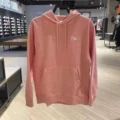 Hooded sweatshirt with letter check embroidery and velvet pink