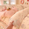 Winter Fresh Milk Velvet Four-Piece Set Thickeneded Warm Quilt Cover Double-Sided Coral Velvet Single Quilt Cover Plush Three-Piece Set