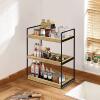 Spot Iron-Wood Combined Storage Rack Desktop Multi-Layer Storage Rack Bathroom Supplies Storage Rack Living Room Sundry Storage Rack