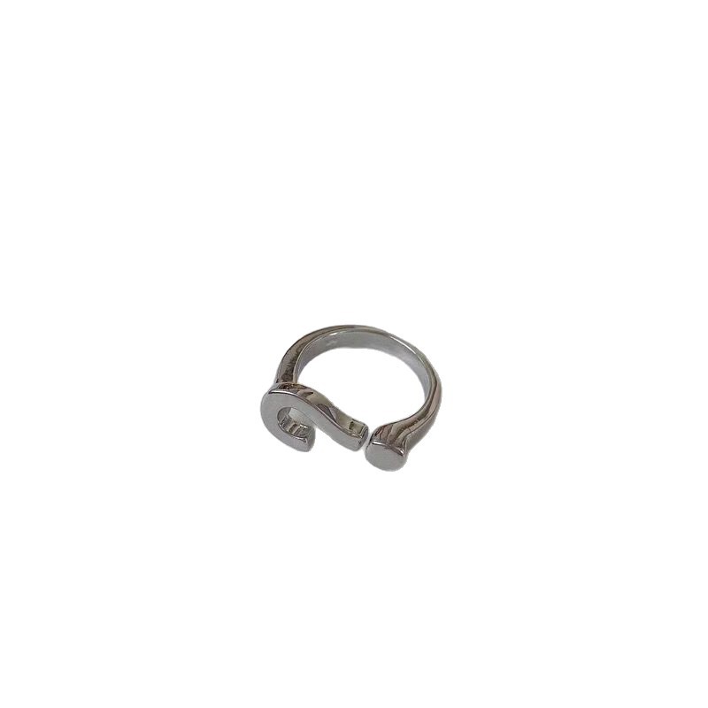 New Korean-Style Question Mark Ring with a Unique Creative Design, Simple and Elegant Geometric Jewelry for Women