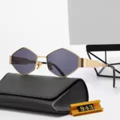 New polygon metal frame ins trendy pc sunglasses hip hop personality square net red same style brown sunglasses
