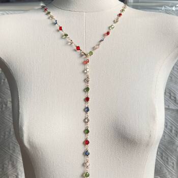 Long Y-Shaped Necklace for Women, Heart Chain Pendant Necklace, Long Sweater Chain with Tassel Collarbone Chain