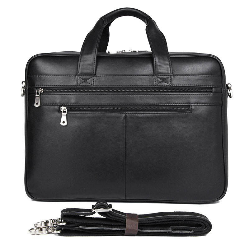 Túi xách tay nam da thật Nappa dáng công sở đựng laptop 15 inch — Màu cà phê, Màu đen (YKK)