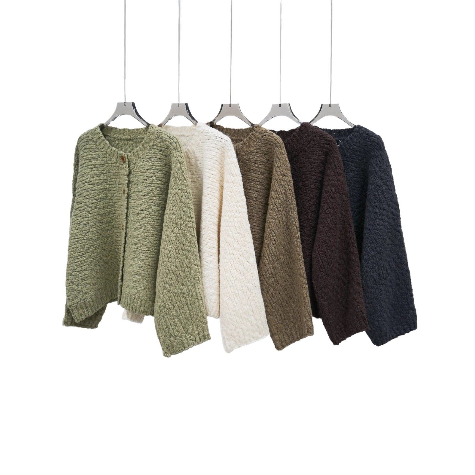 Highly Recommended! 800g Duncan Wool Loose Atmosphere Thick Knit Cardigan
