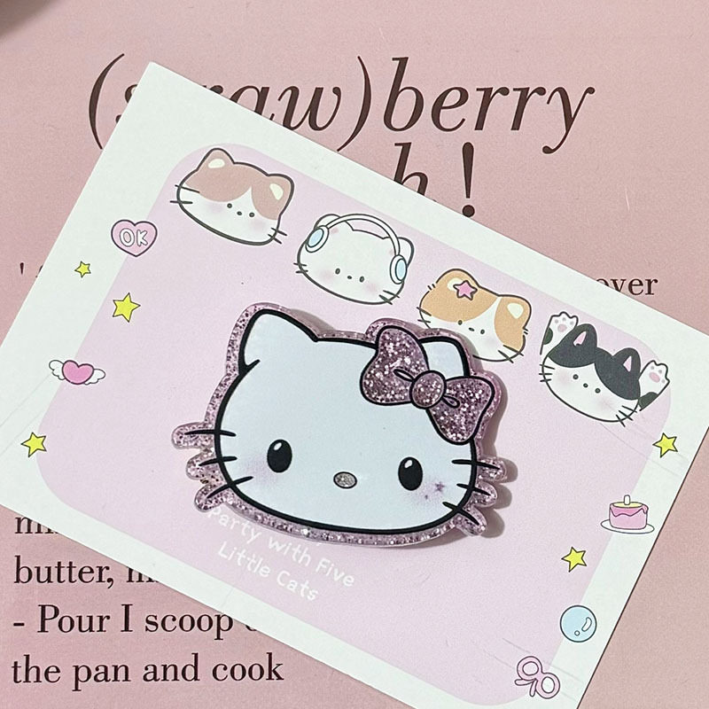 细闪黑白恶魔天使猫咪爱心卡通发饰发夹少女猫咪甜美小众高颜值