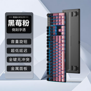 Mechanical Keyboard Wired 104-Key Hot-Swappable Office E-Sports Gaming Keyboard Side-Engraved Full-Key No-Ghosting Blue Axis Red Axis