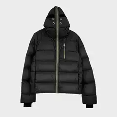 Winter down Jacket for Men, High-End Dark Style, Shark Head Hooded Zipper, Warm Regular Coat, Thickened