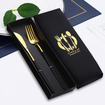 Stainless Steel Portuguese Knife and Fork Two-Piece Gift Box Set Steak Knife, Fork, Spoon, Chopsticks, Commercial Gift Tableware