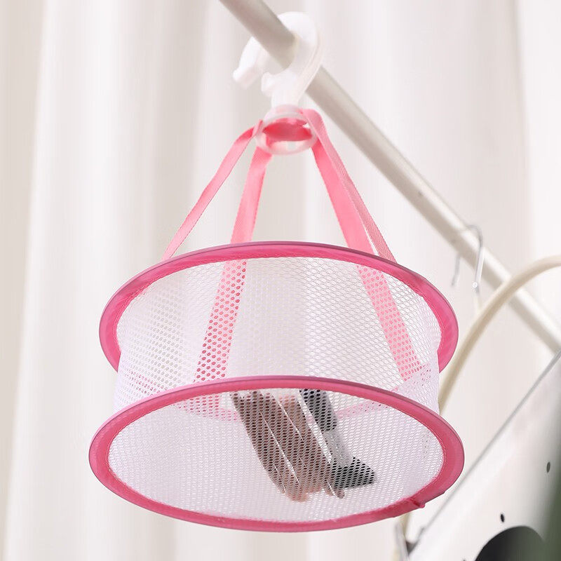Foldable Mini Clothes Drying Basket for Home Use, Makeup Sponge Storage Mesh Rack, Round Sock Drying Organizer Wholesale