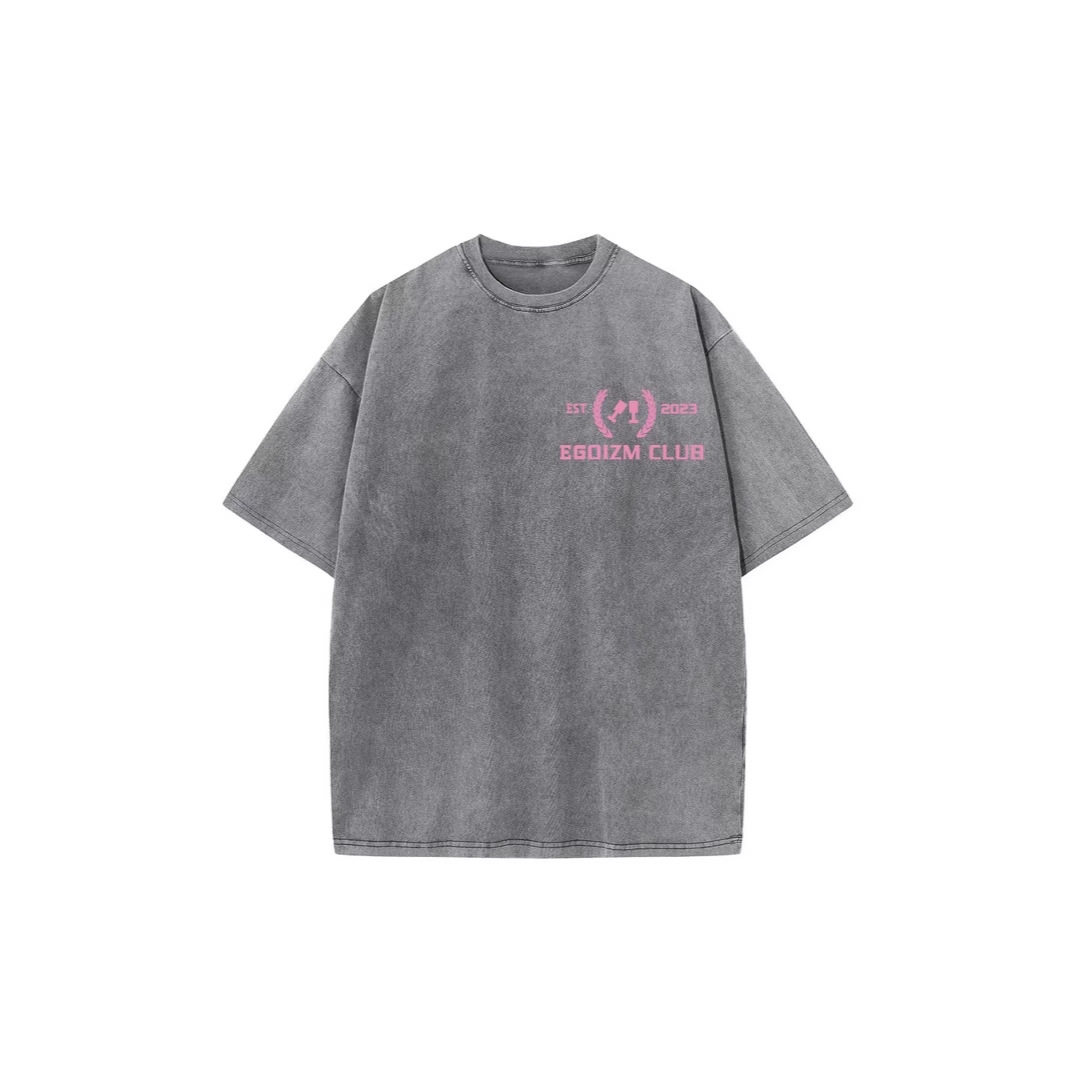 Loose Fit Korean Style Graphic Print Short Sleeve T Shirt for Women Vintage Wash Design Summer Casual Wear Wholesale