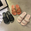 2023 New Style Slippers Women's Woven Flat Slippers Fashionable Students Open Toe Beach Shoes for Outer Wear