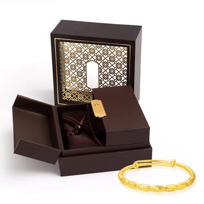 Chow Tai Fook Ancient Heritage Double Open Jewelry Box Bracelet Box Necklace Handstring Box Cultural Play Storage Box Vintage Jewelry Box