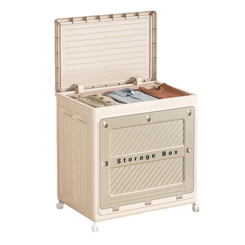 Clothes Storage Box Extra Large Capacity Household Flip-Top Wheeled Sliding Foldable Storage Cabinet Multi-Functional Organizing Storage Cabinet
