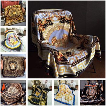 Light Luxury Jinhu Velvet Composite Craft Printed Blanket Travel Shawl Cover Blanket Hotel Bed End Bed Cover Blanket Blanket Blanket