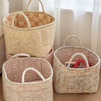 Floral High-value Lightweight Dirty Clothes Storage Basket Sweet Fresh Style Foldable Portable Storage Box