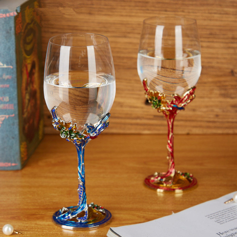 European-style Enamel Red Wine Glass Decanter Set Household High-grade Crystal Wine Glass French Vintage Creative Goblet