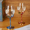 European-style Enamel Red Wine Glass Decanter Set Household High-grade Crystal Wine Glass French Vintage Creative Goblet