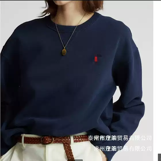 Spring and Autumn Women's Polo Sweatshirt with Round Neck, Solid Color, Embroidery, Loose Fit, Plus Size, Fleece Lined, Long Sleeve Polo Jacket Wholesale
