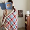 Retro Plaid Milk Velvet Blanket Thick Warm Office Nap Throw Sheep Fleece Shawl Blanket Wholesale