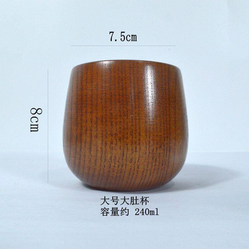 Carbonized Jujube Wood Japanese-Style Wooden Belly Cup Retro Wine Cup Wooden Cup Water Cup Jujube Wood Japanese-Style Wooden Belly Cup