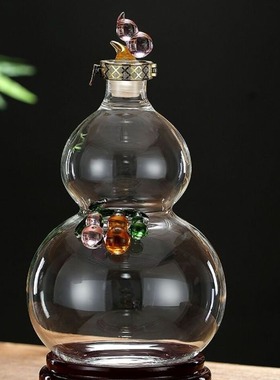皇族人葫芦造型酒瓶耐高温1斤2斤3斤5斤透明硼硅玻璃泡酒不含酒