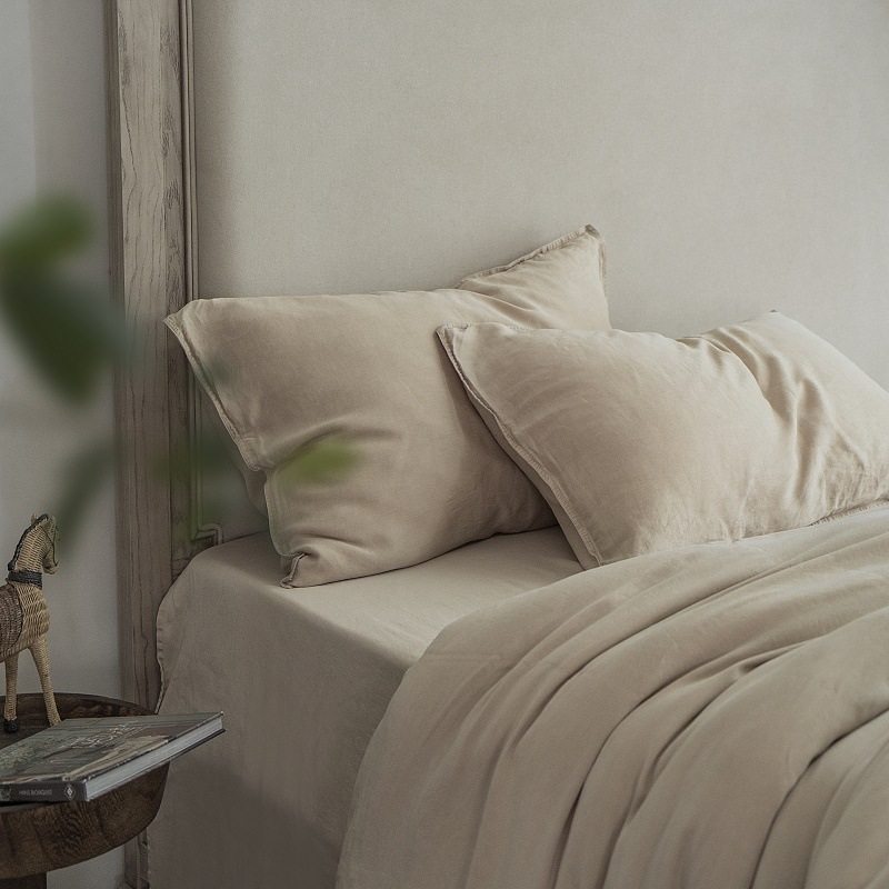 Minimalist Luxury Double Needle Old 80 Lyocell Tiansi Bedding Four-piece Set Summer Cool Quilt Cover for Sleeping Naked