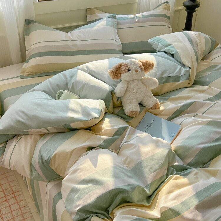 Four-Piece Set of Class a Maternal and Infant Grade Accessible Luxury High-End Small Fresh Pure Cotton Three-Piece Set 60 Bed Bed Sheetss and Quilt Covers Wholesale