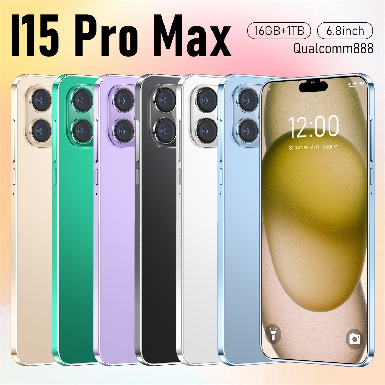 โทรศัพท์มือถือข้ามพรมแดนร้อนแรง i15ProMax 6.8 นิ้ว 1+16GB รา...