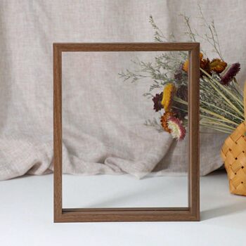 Factory Direct Sale Leaf Carving Double-Sided Transparent Glass Photo Frame Wholesale Display Stand 6-Inch 7-Inch 8inch 10inch Plant Specimen Frame