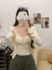 981+977 # Early Autumn New Pure Lust Style Two-Piece Brushed Lace Vest with Breast Pads Slim Long-Sleeved Jacket for Women