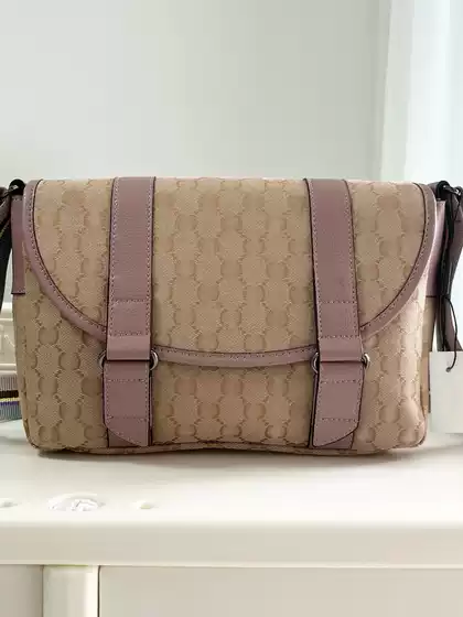 Classic Double g Print Men's Flap Messenger Bag, Shoulder Crossbody Bag, Unisex Luxury Brand Double g
