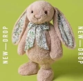 Floral bow tie rabbit beige 31cm