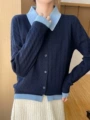 Navy + blue collar