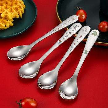 304 Stainless Steel Kidsren's Spoon Tableware Chopsticks Set Creative Cartoon Feeding Portable Baby Eating Fork