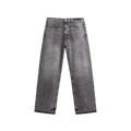 Gray straight-leg trousers