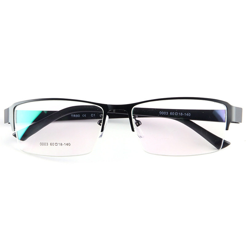 Wholesale New Style Glasses 0003 Ultra-Light Eyeglass Frames Half-Frame Myopia Glasses Men's Large Size Danyang Glasses Business Glasses