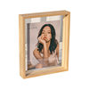 Solid Wood Texture Photo Frame Display Stand 6-Inch 8 Embossed Double-Sided Glass Photo Frame Album Specimen Frame Transparent Solid Wood Photo Frame