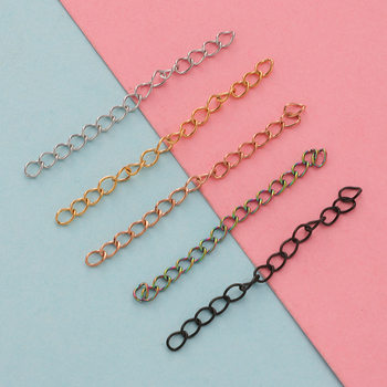 Cross-border in stock Stainless Steel Tail Chain Bracelet Necklace Extension Chain Thick and Thin Line Chain DIY Jewelry Accessories 5cm Jewelry Chain