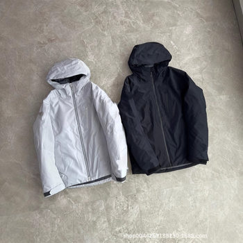 Winter New Men's Two-Color Hard Shell Outdoor Rain and Snow Hooded down Jacket