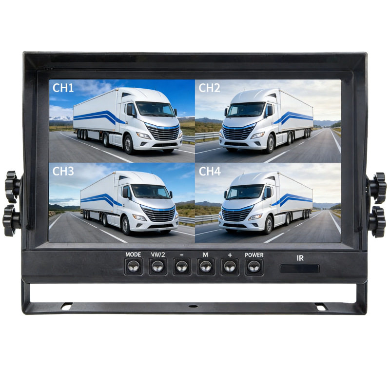 9 inch 4-way display car DVR driving recorder reversing monitoring bus truck truck reversing camera