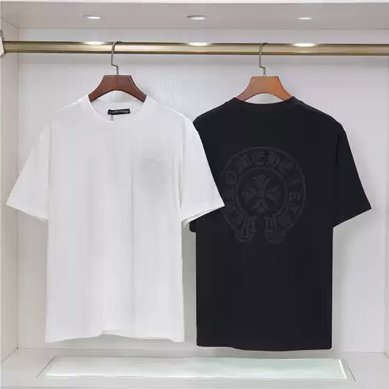 Cross-Border 2025 Summer New Style 270g Fine Cotton Double Yarn Colorful Logo Print Casual Loose-Fitting Unisex T-Shirt