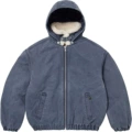[removable hooded lambswool jacket] navy blue