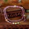 Authentic Natural Amethyst Necklace Women's Double Buckle Universal Necklace Jade Freshwater Pearl Multi-Treasure Sweater Chain New Style
