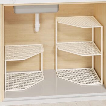 Under Sink Pot Storage Rack Corner Countertop Storage Rack Kitchen Cabinet Cabinet Multi-Layer Pot Storage Rack