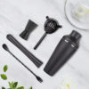 Cross-Border Wine Set Popular Stainless Steel Matte Black Cocktail Shaker 8-Piece Cocktail Bartender Full Tool Set