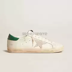 In-Stock Light Gold Star Distressed Sneakers with Light Purple Gradient, Vintage Suede Texture, Breathable Holes, Comfortable Fit
