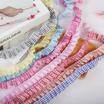 Spot 2.5cm silver plaid pleated clothing accessories home decoration toy craft home discount lace