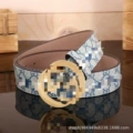 Cloth pattern white blue GG gold buckle