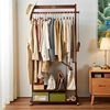 Solid Wood Floor-Standing Coat Rack, Removable Underwear Box, Shoe Box Storage Rack, Entrance Hall, Bedroom Vertical Clothes Rack